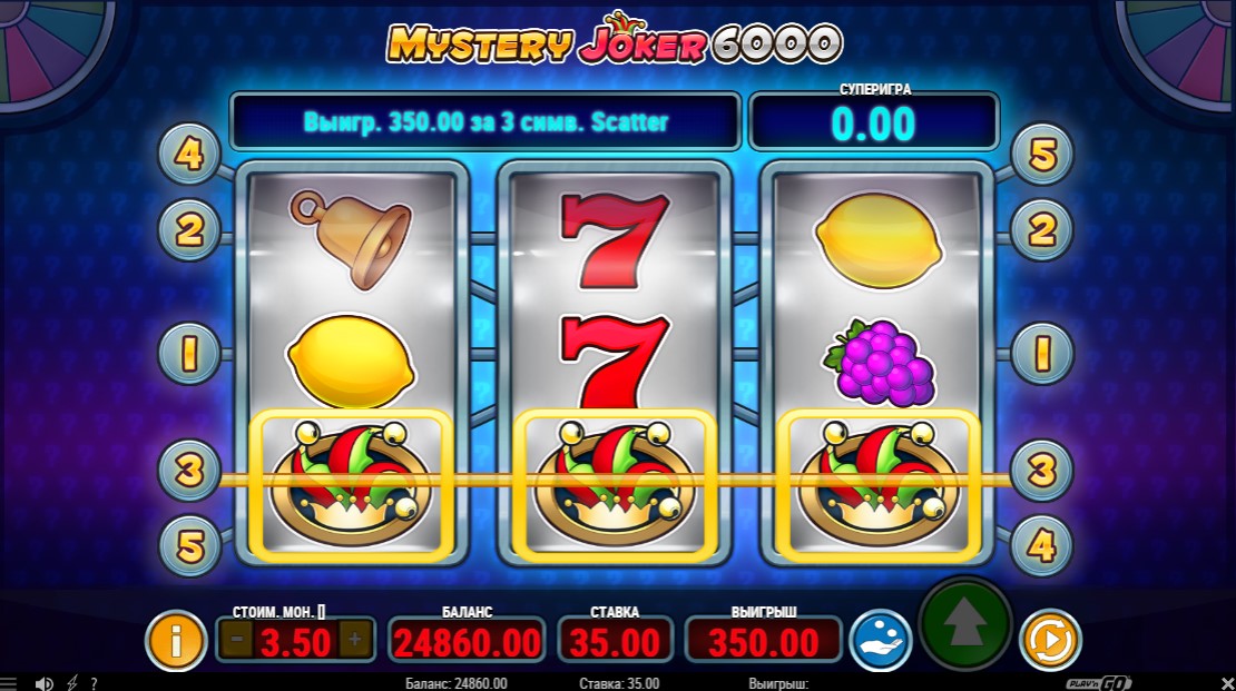 Игра в 1xBet Mystery Joker 6000